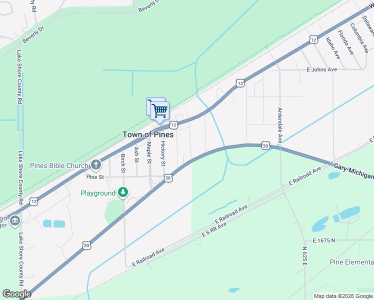map of restaurants, bars, coffee shops, grocery stores, and more near 1558-1598 Willow St in Michigan City