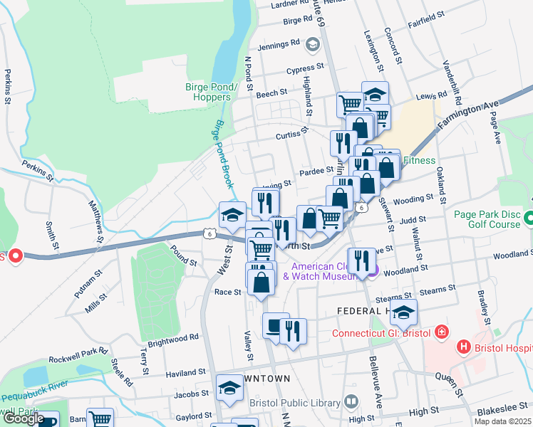 map of restaurants, bars, coffee shops, grocery stores, and more near in Bristol