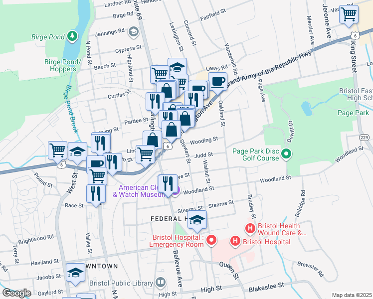 map of restaurants, bars, coffee shops, grocery stores, and more near 98 Stewart Street in Bristol
