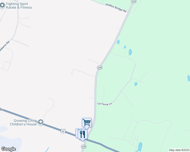 map of restaurants, bars, coffee shops, grocery stores, and more near 503 New York 208 in New Paltz