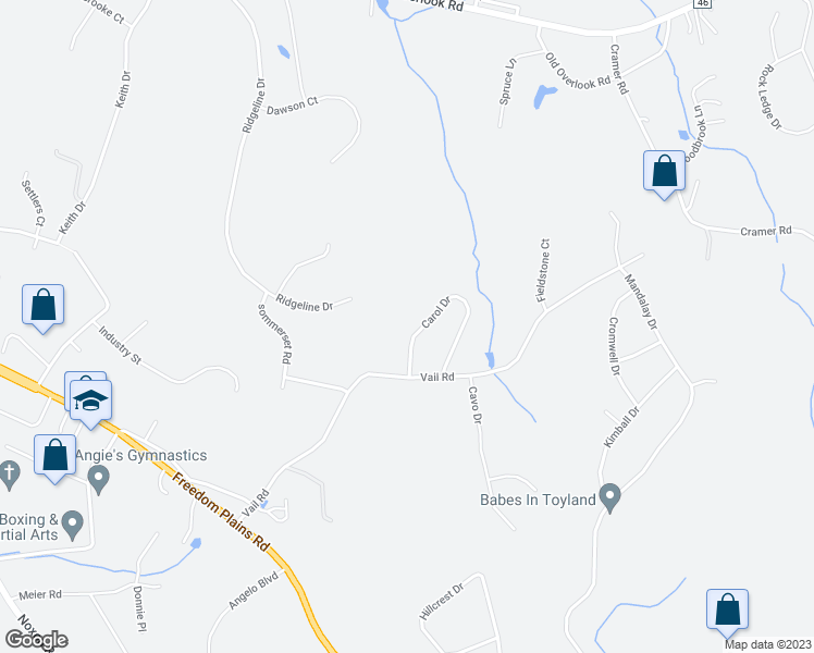 map of restaurants, bars, coffee shops, grocery stores, and more near 11 Carol Drive in Poughkeepsie