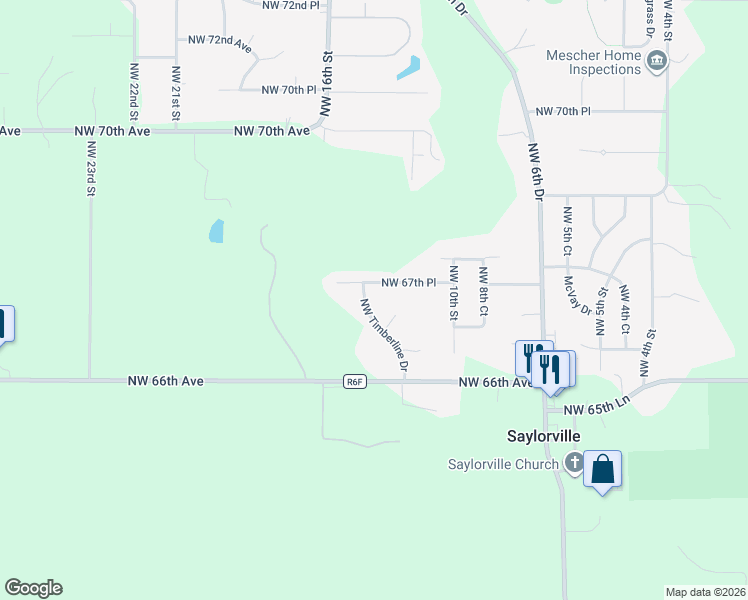 map of restaurants, bars, coffee shops, grocery stores, and more near 6760 Northwest Timberline Drive in Des Moines