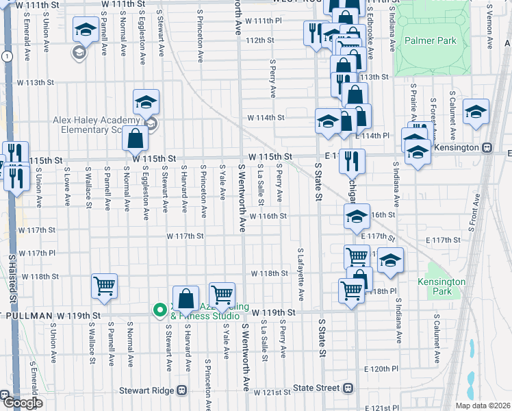 map of restaurants, bars, coffee shops, grocery stores, and more near in Chicago