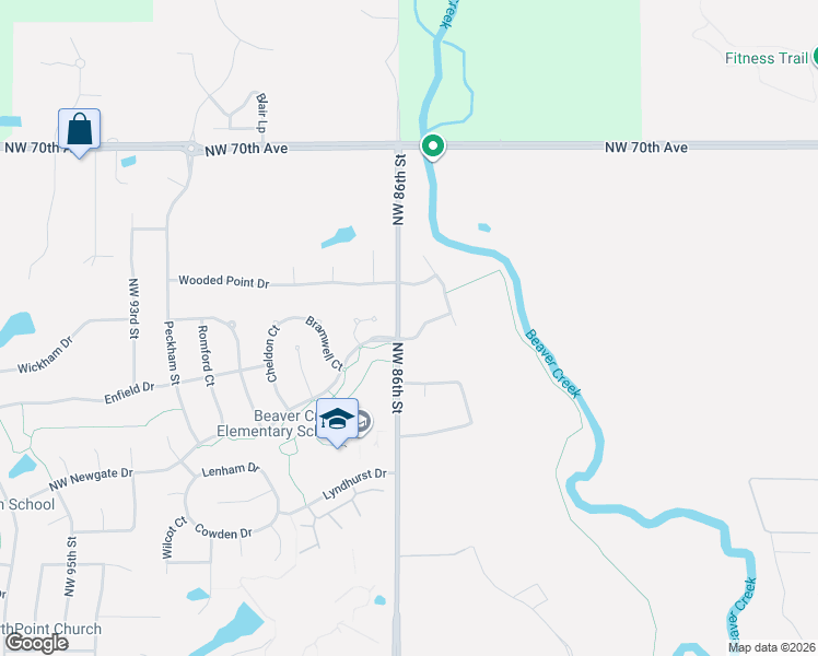 map of restaurants, bars, coffee shops, grocery stores, and more near 6777 Cardiff Court in Johnston