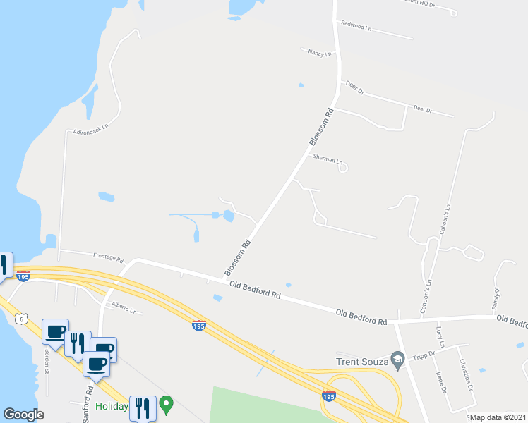 map of restaurants, bars, coffee shops, grocery stores, and more near 68 Blossom Road in Westport