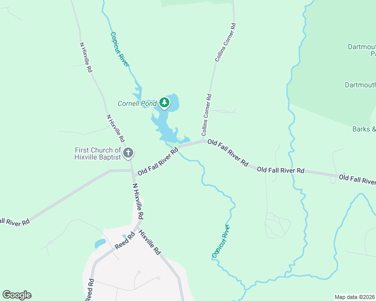 map of restaurants, bars, coffee shops, grocery stores, and more near 700 Old Fall River Road in Dartmouth