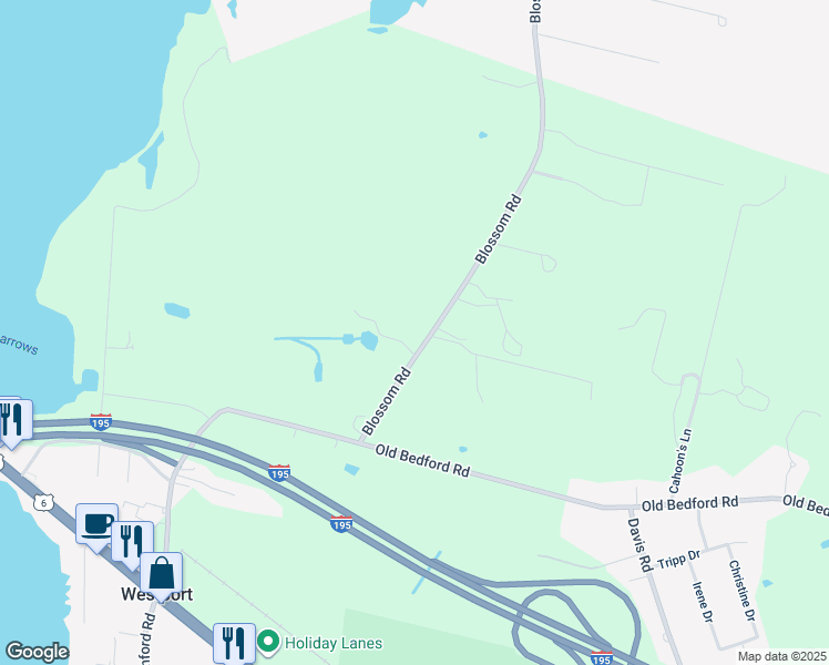 map of restaurants, bars, coffee shops, grocery stores, and more near 68 Blossom Road in Westport