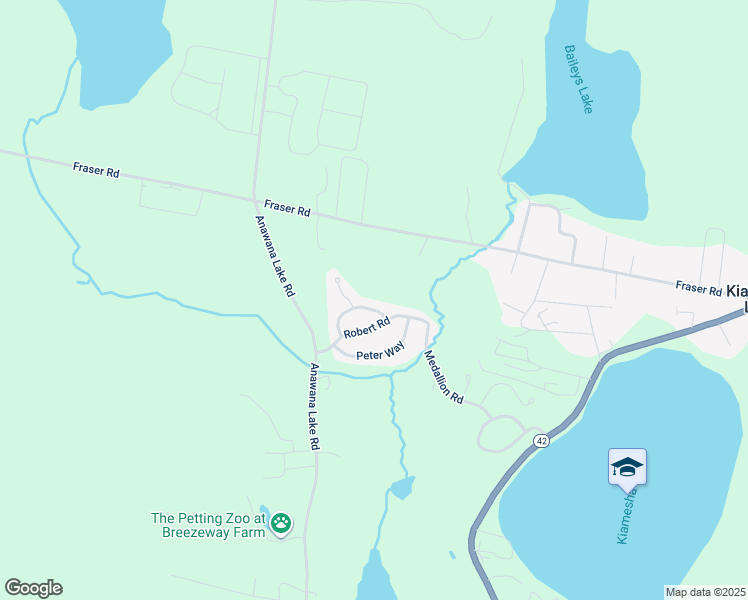map of restaurants, bars, coffee shops, grocery stores, and more near 35 Elizabeth Way in Kiamesha Lake