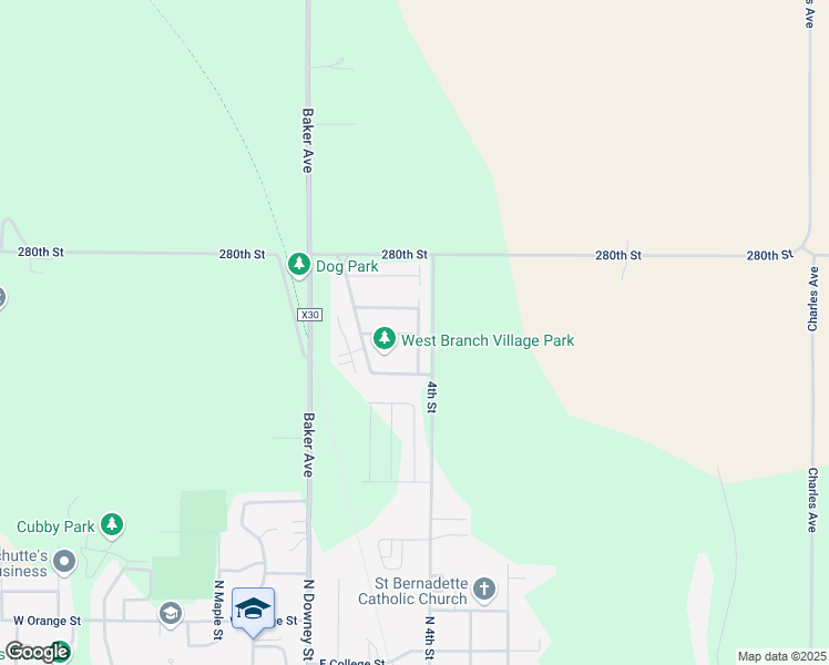 map of restaurants, bars, coffee shops, grocery stores, and more near 60 Patton Drive in West Branch