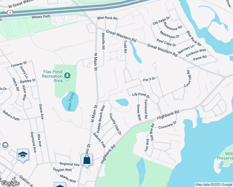 map of restaurants, bars, coffee shops, grocery stores, and more near 80 Country Club Drive in Yarmouth