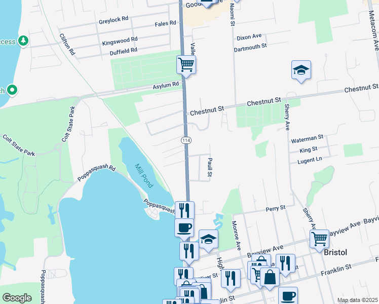 map of restaurants, bars, coffee shops, grocery stores, and more near 956 Hope Street in Bristol