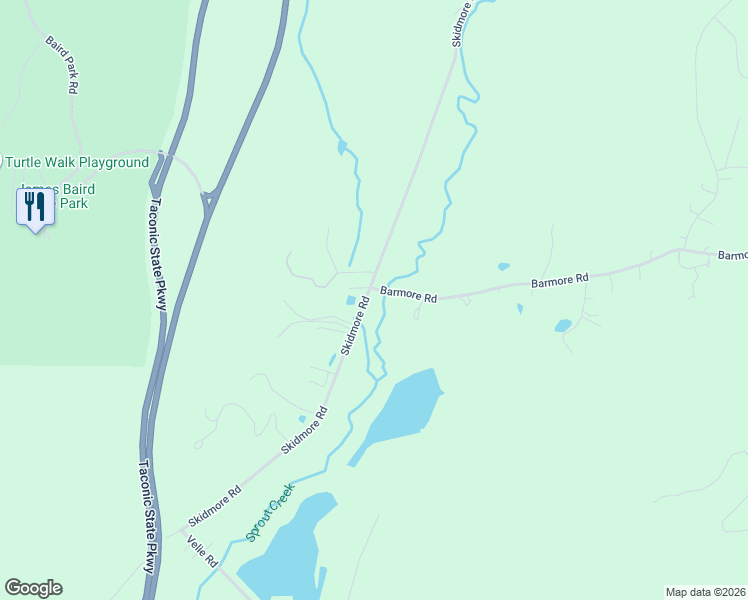 map of restaurants, bars, coffee shops, grocery stores, and more near 106 Skidmore Road in Lagrangeville