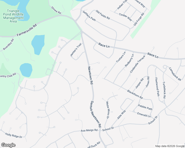 map of restaurants, bars, coffee shops, grocery stores, and more near 1 Katies Way in Sandwich