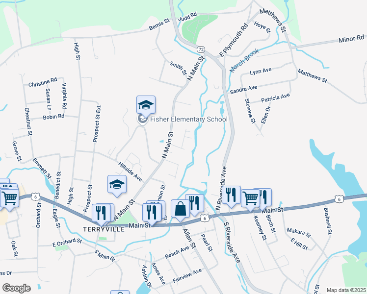 map of restaurants, bars, coffee shops, grocery stores, and more near 15 Diamond Street in Plymouth