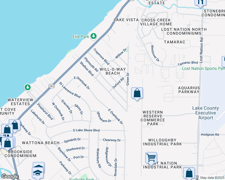 map of restaurants, bars, coffee shops, grocery stores, and more near 246 Plymouth Road in Eastlake