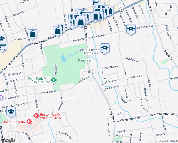 map of restaurants, bars, coffee shops, grocery stores, and more near 28 Holley Road in Bristol