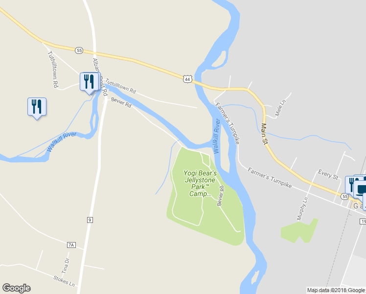 map of restaurants, bars, coffee shops, grocery stores, and more near Bevier Road in Gardiner