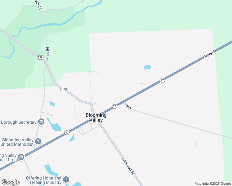 map of restaurants, bars, coffee shops, grocery stores, and more near 25200-25322 State Street in Blooming Valley