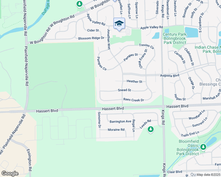 map of restaurants, bars, coffee shops, grocery stores, and more near 1871 Snead Street in Bolingbrook