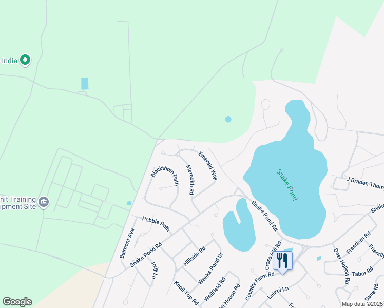 map of restaurants, bars, coffee shops, grocery stores, and more near 28 Emerald Way in Sandwich