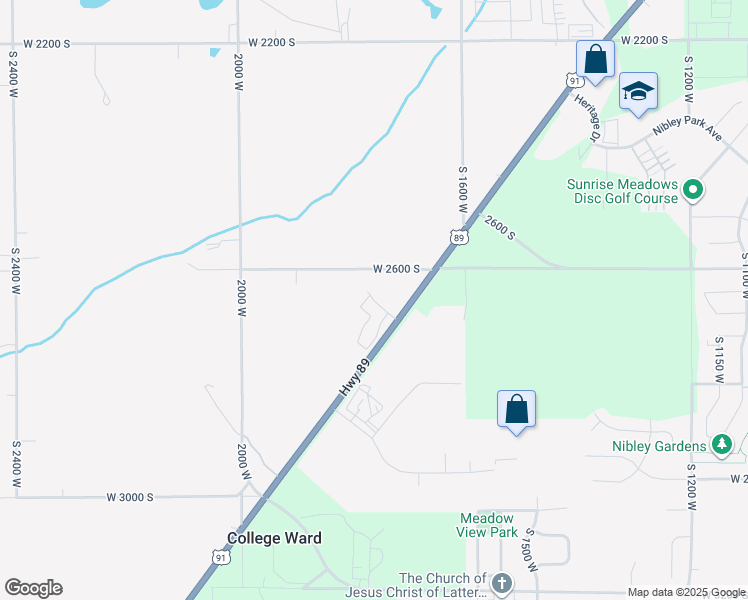 map of restaurants, bars, coffee shops, grocery stores, and more near 1290 West 2690 South in Logan