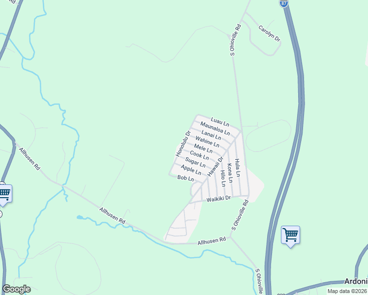 map of restaurants, bars, coffee shops, grocery stores, and more near 1 Wahine Lane in New Paltz