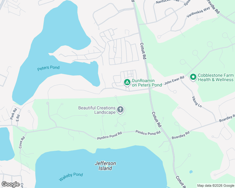 map of restaurants, bars, coffee shops, grocery stores, and more near 5 John Ewer Road in Sandwich