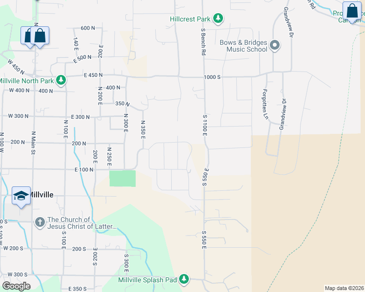 map of restaurants, bars, coffee shops, grocery stores, and more near 497 East 200 North in Millville