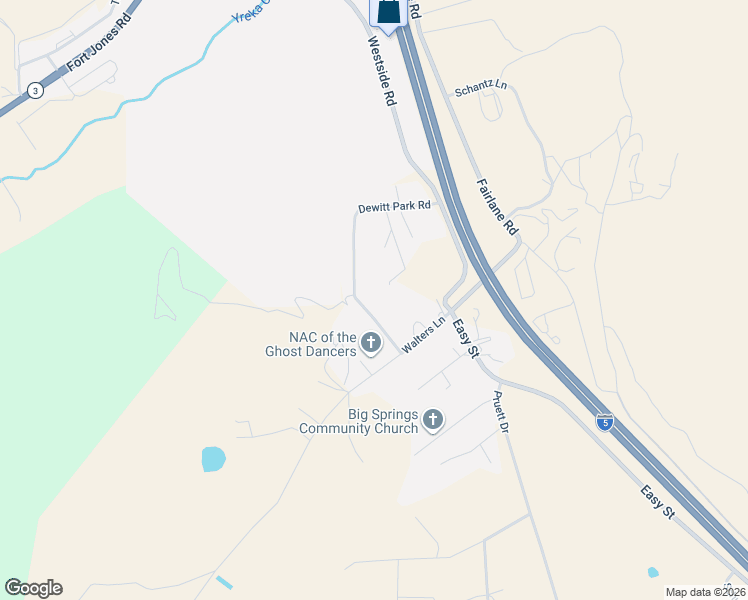 map of restaurants, bars, coffee shops, grocery stores, and more near 808 Dewitt Park Road in Yreka