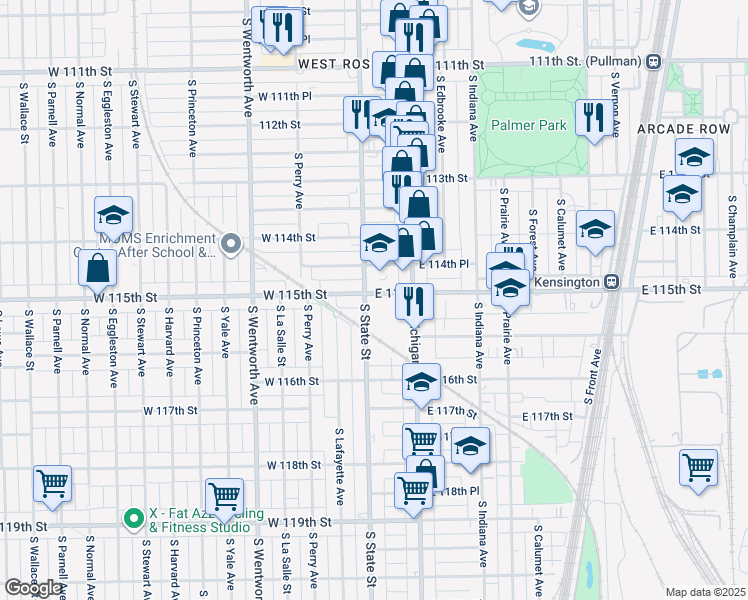 map of restaurants, bars, coffee shops, grocery stores, and more near in Chicago