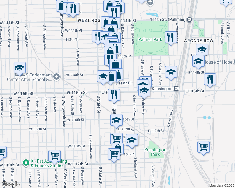 map of restaurants, bars, coffee shops, grocery stores, and more near in Chicago