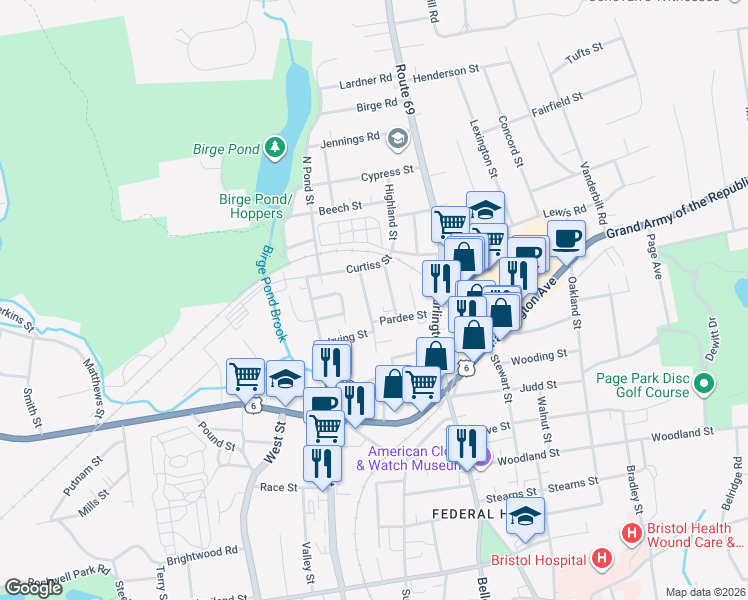 map of restaurants, bars, coffee shops, grocery stores, and more near 17 Conlon Street in Bristol