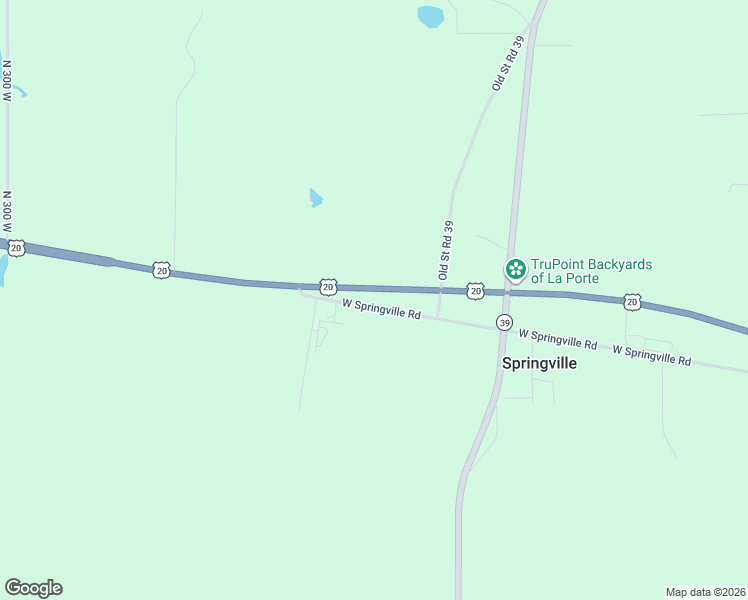 map of restaurants, bars, coffee shops, grocery stores, and more near 2121 West Springville Road in La Porte