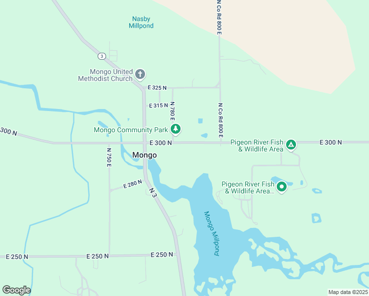 map of restaurants, bars, coffee shops, grocery stores, and more near 7840 East 300 North in Howe