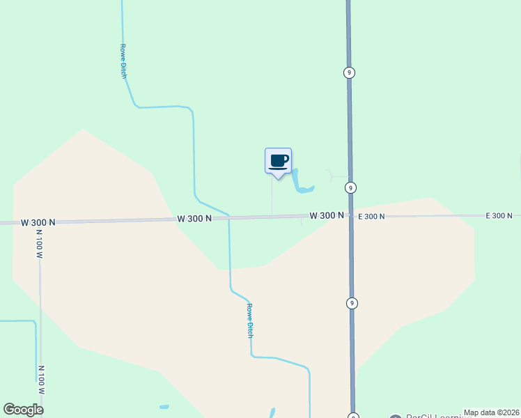 map of restaurants, bars, coffee shops, grocery stores, and more near 301-399 West 300 North in Howe