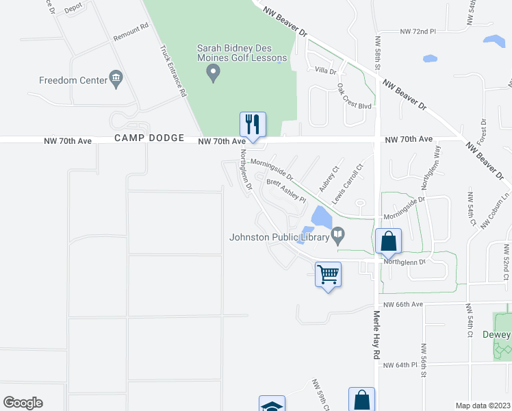 map of restaurants, bars, coffee shops, grocery stores, and more near 6809 Jack London Drive in Johnston