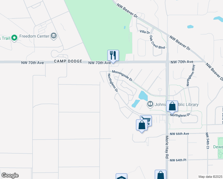 map of restaurants, bars, coffee shops, grocery stores, and more near 6830 Jack London Drive in Johnston