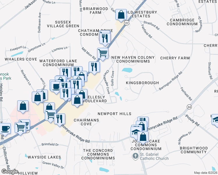 map of restaurants, bars, coffee shops, grocery stores, and more near 339 Chesapeake Cove in Painesville
