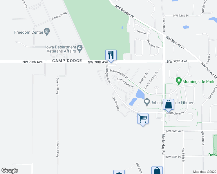 map of restaurants, bars, coffee shops, grocery stores, and more near 6842 Jack London Drive in Johnston