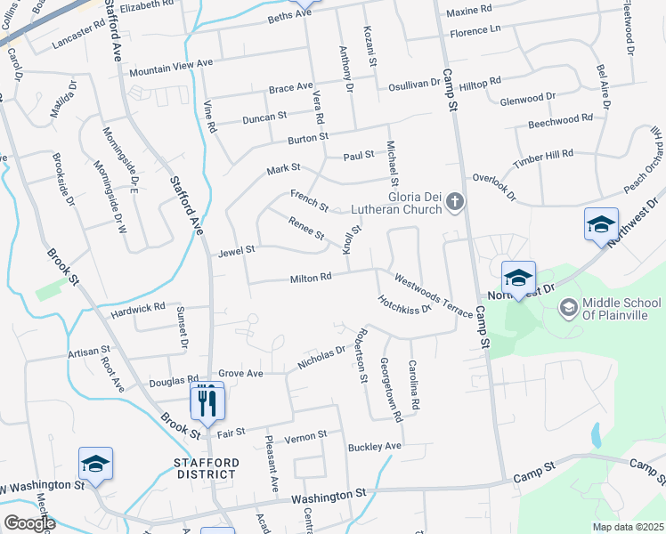 map of restaurants, bars, coffee shops, grocery stores, and more near 25 Knoll Street in Bristol