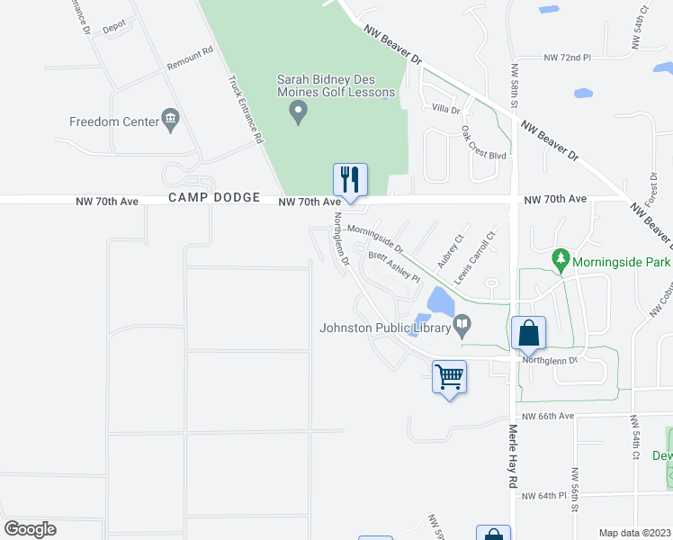 map of restaurants, bars, coffee shops, grocery stores, and more near 6870 Jack London Drive in Johnston