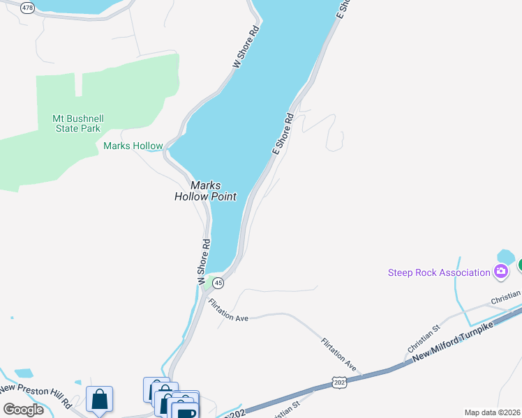 map of restaurants, bars, coffee shops, grocery stores, and more near 56 East Shore Road in Washington