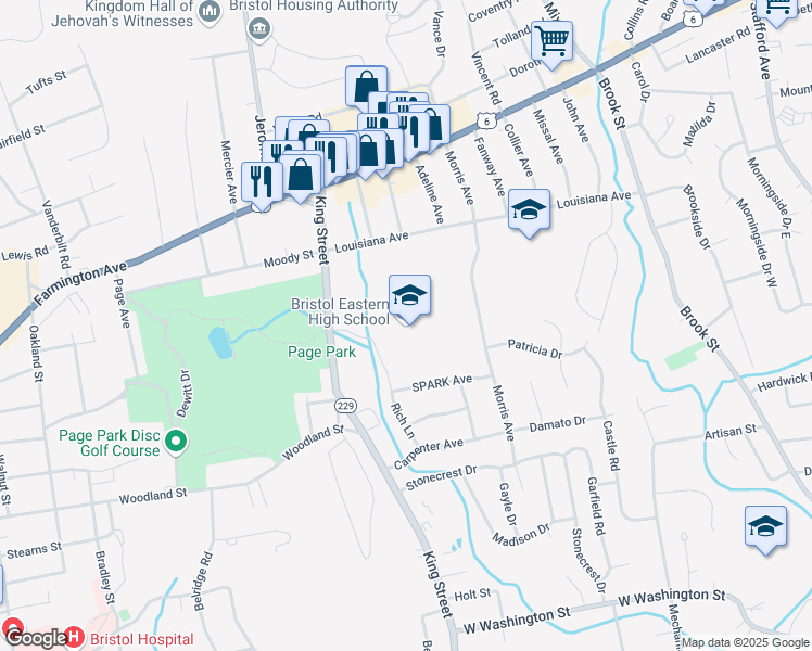 map of restaurants, bars, coffee shops, grocery stores, and more near 632 King Street in Bristol
