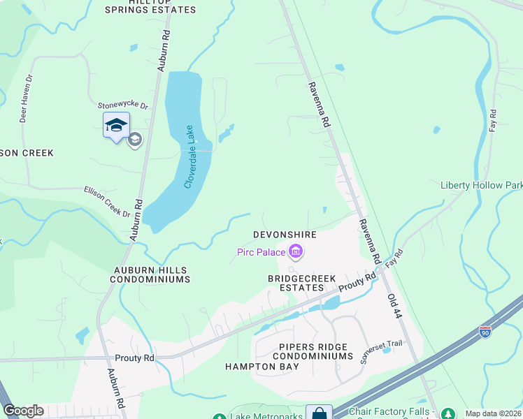 map of restaurants, bars, coffee shops, grocery stores, and more near 11237 Exmoor Drive in Painesville