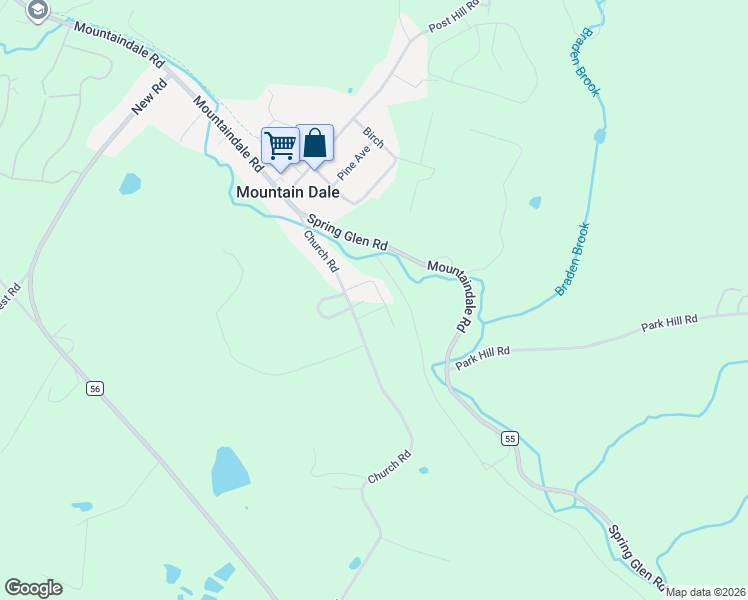 map of restaurants, bars, coffee shops, grocery stores, and more near 3 Miller Road in Mountain Dale