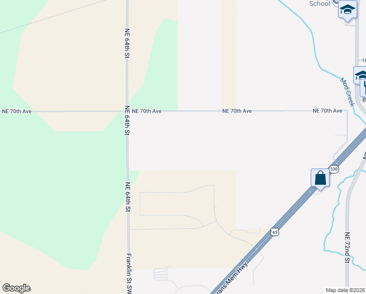 map of restaurants, bars, coffee shops, grocery stores, and more near Northeast 70th Avenue in Bondurant