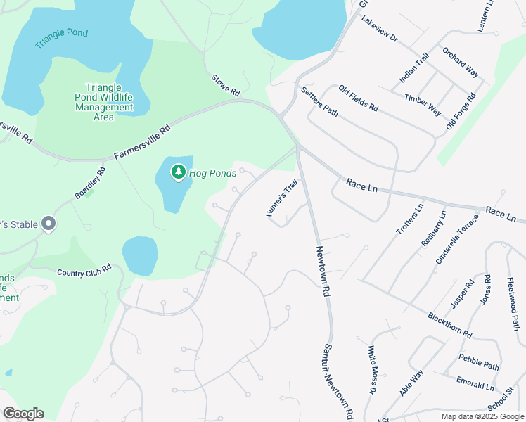 map of restaurants, bars, coffee shops, grocery stores, and more near 14 Hunter's Trail in Sandwich