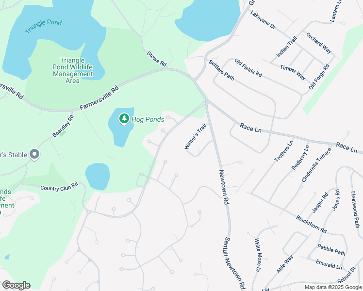 map of restaurants, bars, coffee shops, grocery stores, and more near 14 Hunter's Trail in Sandwich