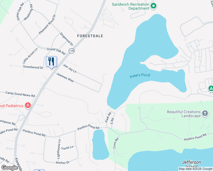 map of restaurants, bars, coffee shops, grocery stores, and more near 12 Sheldon Lane in Sandwich