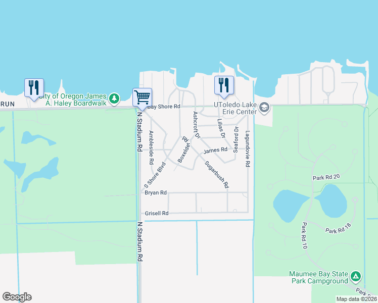 map of restaurants, bars, coffee shops, grocery stores, and more near 1859 Boxelder Road in Oregon